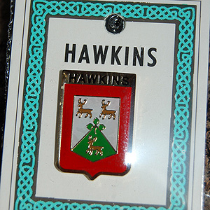 Hawkins Pin Lapel Clip Badge - Coat of Arms