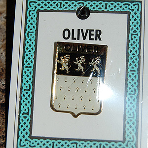 Oliver Pin Lapel Clip Badge - Coat of Arms