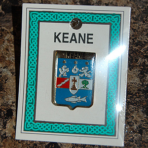 Keane Pin Lapel Clip Badge - Coat of Arms