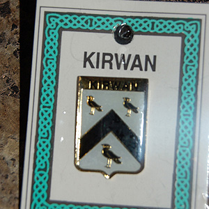 Kirwan Pin Lapel Clip Badge - Coat of Arms