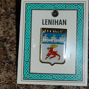 Lenihan Pin Lapel Clip Badge - Coat of Arms