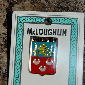 McLoughlin Pin Lapel Clip Badge - Coat of Arms