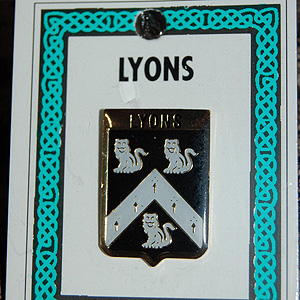 Lyons Pin Lapel Clip Badge - Coat of Arms