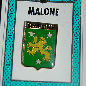 Malone Pin Lapel Clip Badge - Coat of Arms