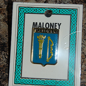 Maloney Pin Lapel Clip Badge - Coat of Arms