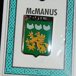 McManus Pin Lapel Clip Badge - Coat of Arms