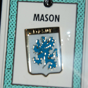 Mason Pin Lapel Clip Badge - Coat of Arms