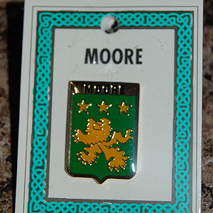 Moore Pin Lapel Clip Badge - Coat of Arms