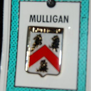 Mulligan Pin Lapel Clip Badge - Coat of Arms