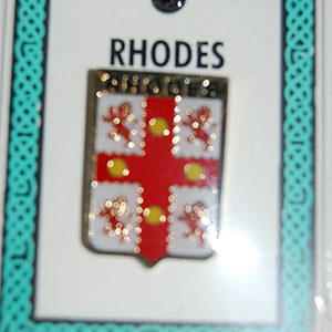 Rhodes Pin Lapel Clip Badge - Coat of Arms