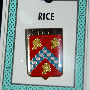 Rice Pin Lapel Clip Badge - Coat of Arms