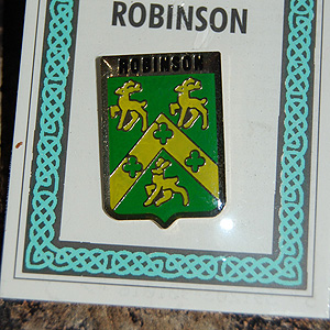 Robinson Pin Lapel Clip Badge - Coat of Arms