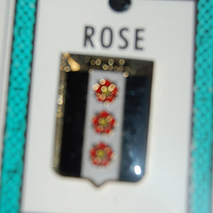 Rose Pin Lapel Clip Badge - Coat of Arms