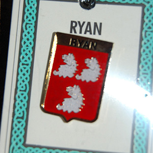 Ryan Pin Lapel Clip Badge - Coat of Arms