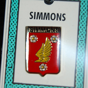 Simmons Pin Lapel Clip Badge - Coat of Arms