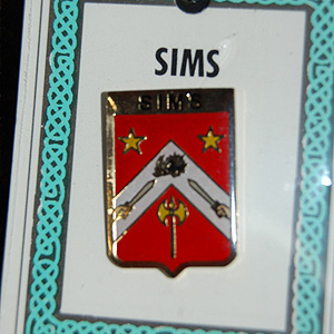 Sims Pin Lapel Clip Badge - Coat of Arms