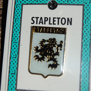 Stapleton Pin Lapel Clip Badge - Coat of Arms