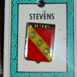 Stevens Pin Lapel Clip Badge - Coat of Arms