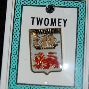 Twomey Pin Lapel Clip Badge - Coat of Arms