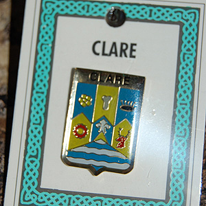 Clare County Irish Pin Lapel Clip Badge