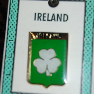 Irish White Shamrock Pin Lapel Clip