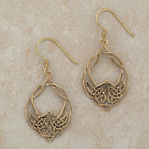 Circular Celtic Knot Bronze Earrings