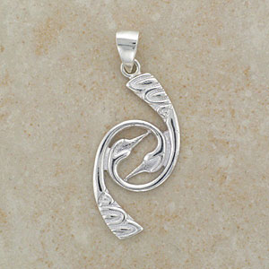 Celtic Irish Swan Silver Pendant