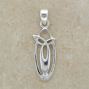 Curved Celtic Irish Trinity Knot Pendant