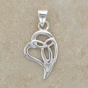 Ancient Irish Celtic Art & Trinity Knot Silver Pendant