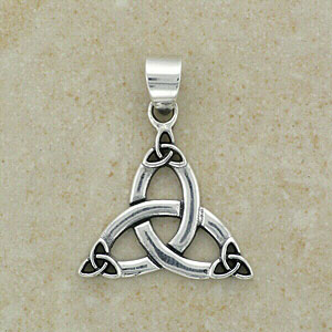 3 Corner Silver Trinity Knot Celtic Pendant