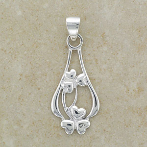 Double Shamrock Celtic Irish Silver Pendant