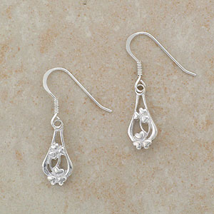 Celtic Drop Earrings w double Shamrock design