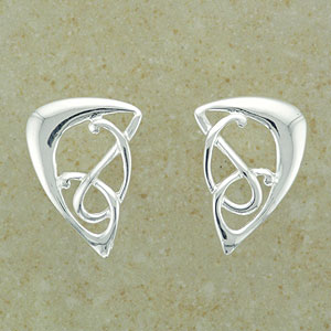 Modern Celtic Silver Earrings