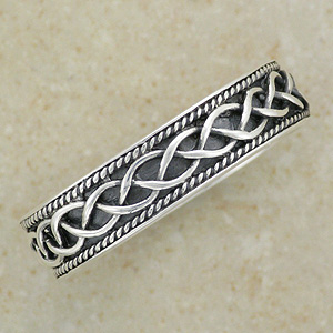 Celtic Plait Pattern Silver Ring