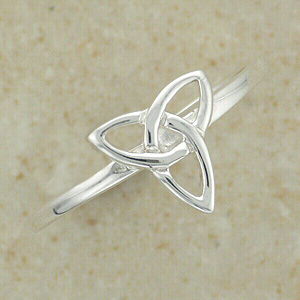 Celtic Trinity Knot on Slim Silver Ring