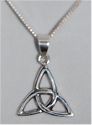 Irish Silver Trinity Knot Pendant 1"