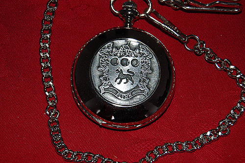 Flynn Coat of Arms Crest Pocket Watch