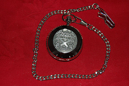 Johnson Coat of Arms Crest Pocket Watch