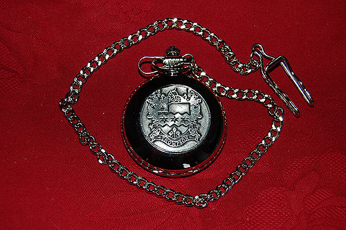 Thompson Coat of Arms Crest Pocket Watch