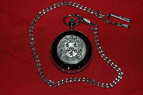 White Coat of Arms Crest Pocket Watch