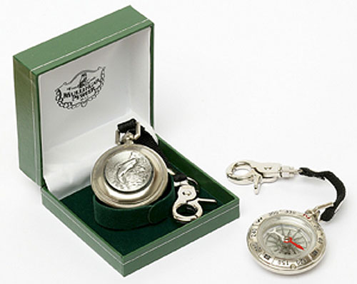 Fish design Pewter Compass