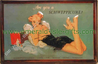 Schweppes Beverages old Metal Sign