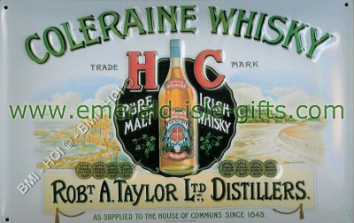 Colerraine Irish Whiskey Metal Sign