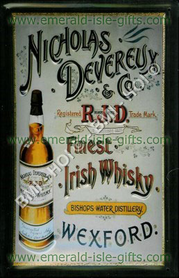 Devereux Irish Whiskey poster on Metal Sign