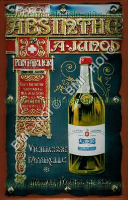 Classic Absinthe A.Junod Metal Sign