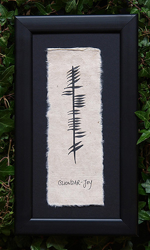 Joy - Gliondar - Irish Ogham Gift Frame