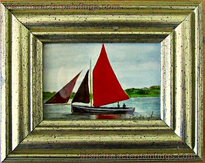 A Galway Hooker - Original Watercolour Miniature