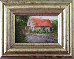 Cottage with Red Roof Miniature Original