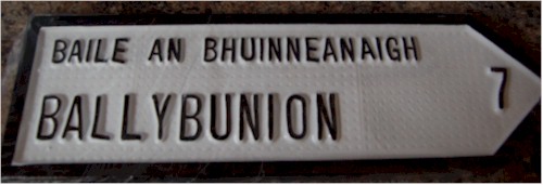 Irish Road Sign for Ballybunion, Co Kerry