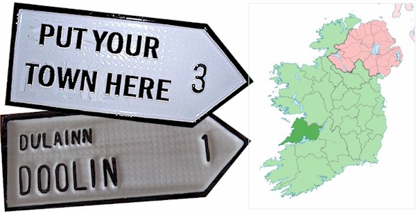 Do we have your County CLARE Town ROAD SIGN?